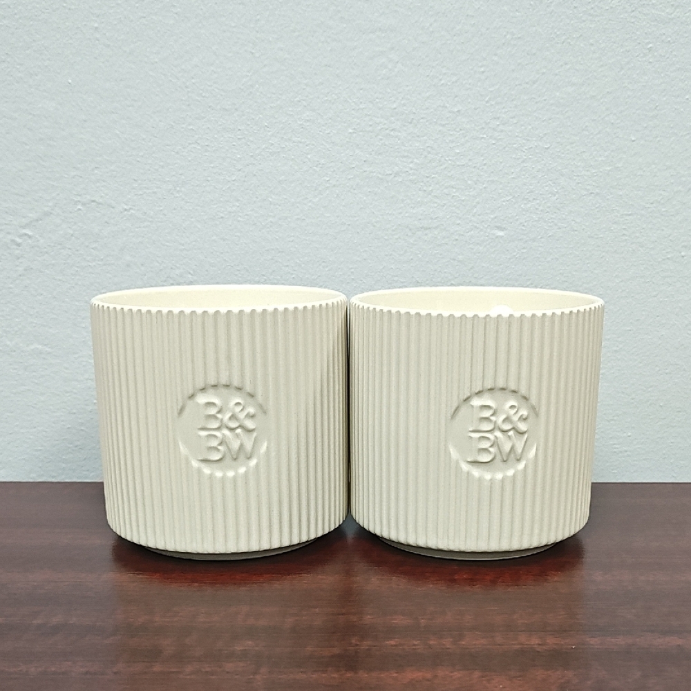Bath & Body Works "VANILLA BEAN" 3-Wick Ceramic Candles - Set of 2